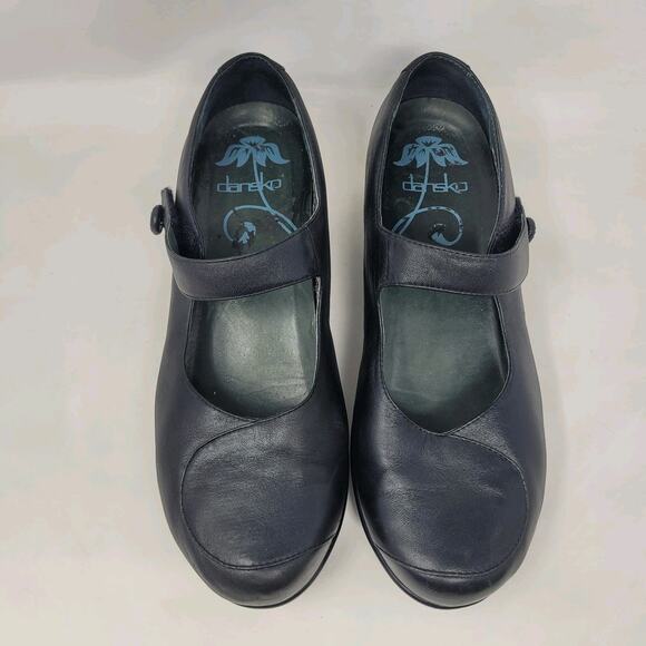 Dansko Shoes EU41 US10.5 Black Leather Abby Mary Jane Strap Comfort Slip On - Picture 4 of 11